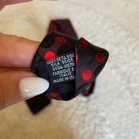 Boss Red and black neck tie polkadots - Picture 5 of 8